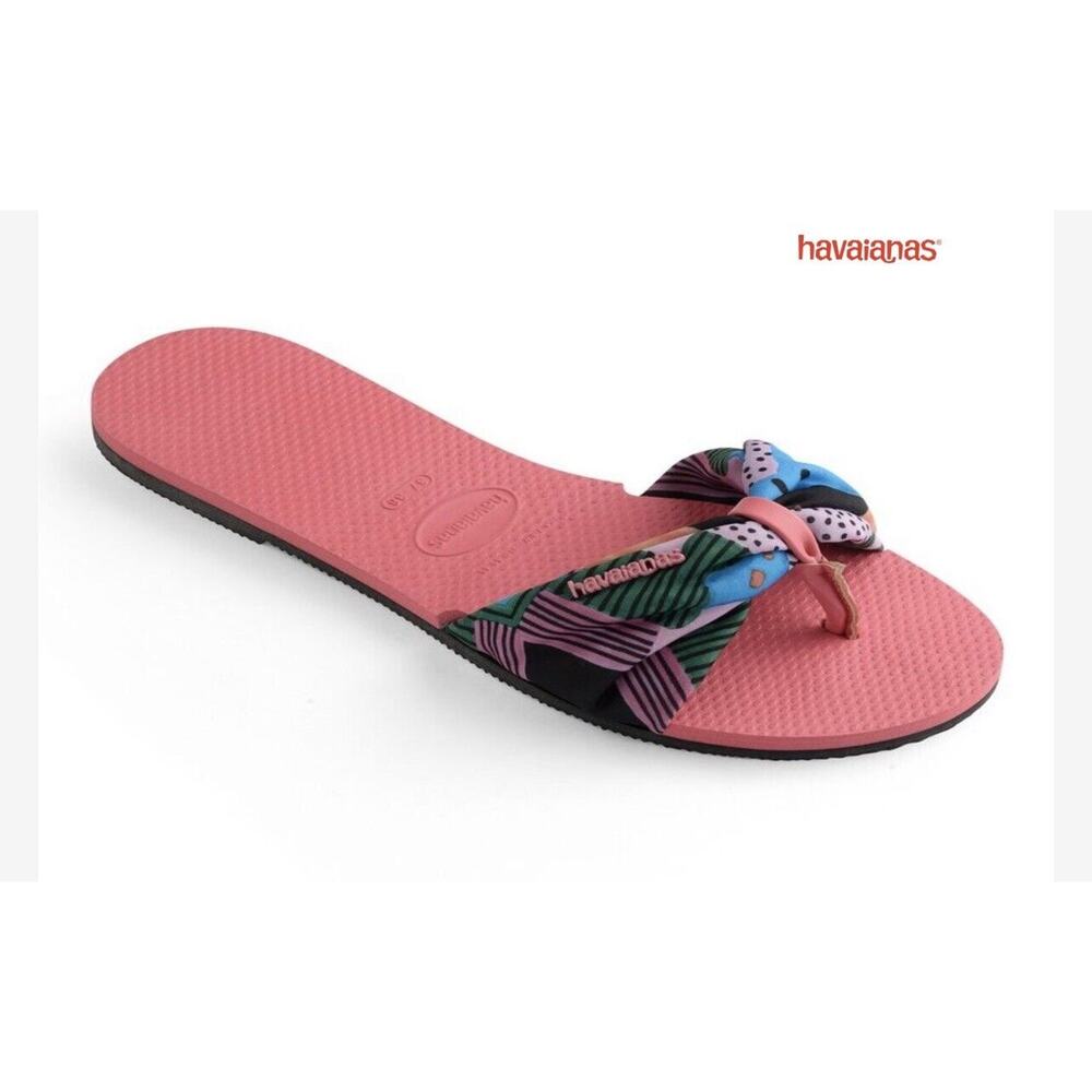 HAVAIANAS You St. Tropez Pink Beach Pool Spa Flip Flops Sandals 9/10 Womens - Picture 2 of 5